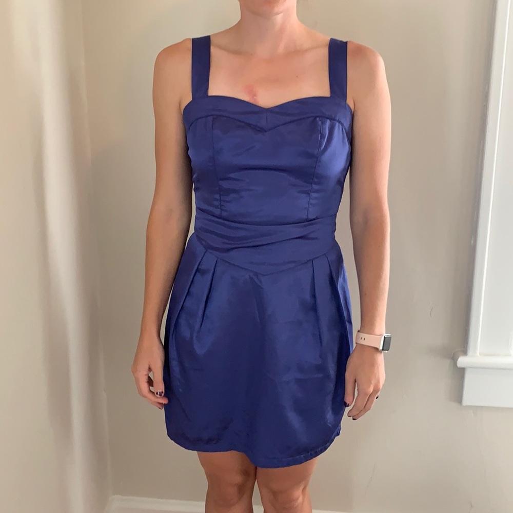 Purple satin dress